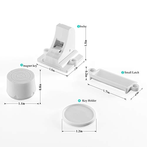 Adhesive Magnetic Cabinet Locks (12 Locks and 2 Keys)