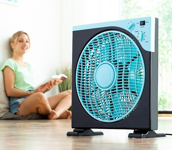 Floor Fan Box 30CM 50W BLACK BLUE