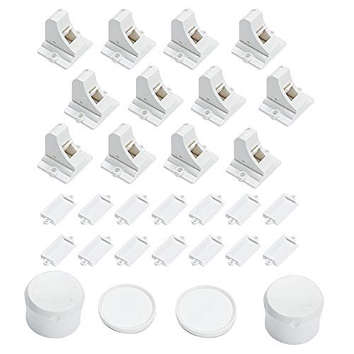 Adhesive Magnetic Cabinet Locks (12 Locks and 2 Keys)