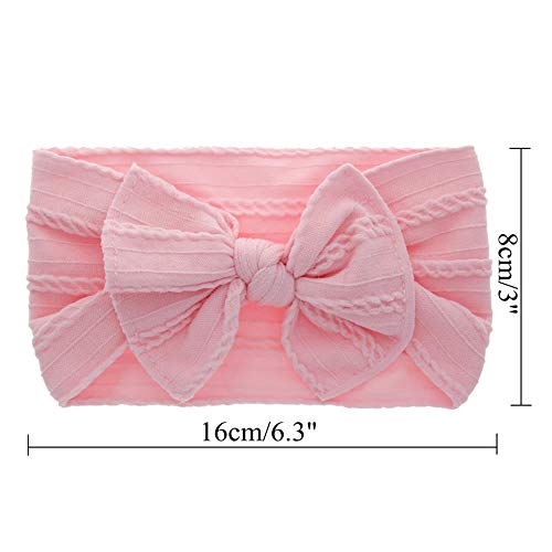 Stretchy Nylon Bow Knotted Headbands  for Baby ( 8 Packs )