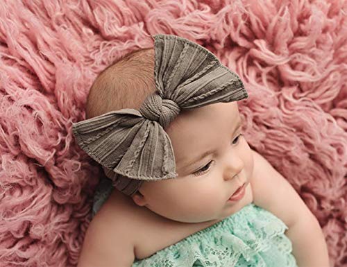 Stretchy Nylon Bow Knotted Headbands  for Baby ( 8 Packs )