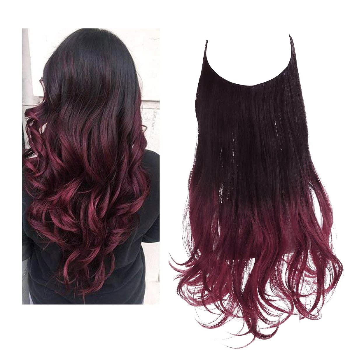 Black to Wine Golden Hair Extensions