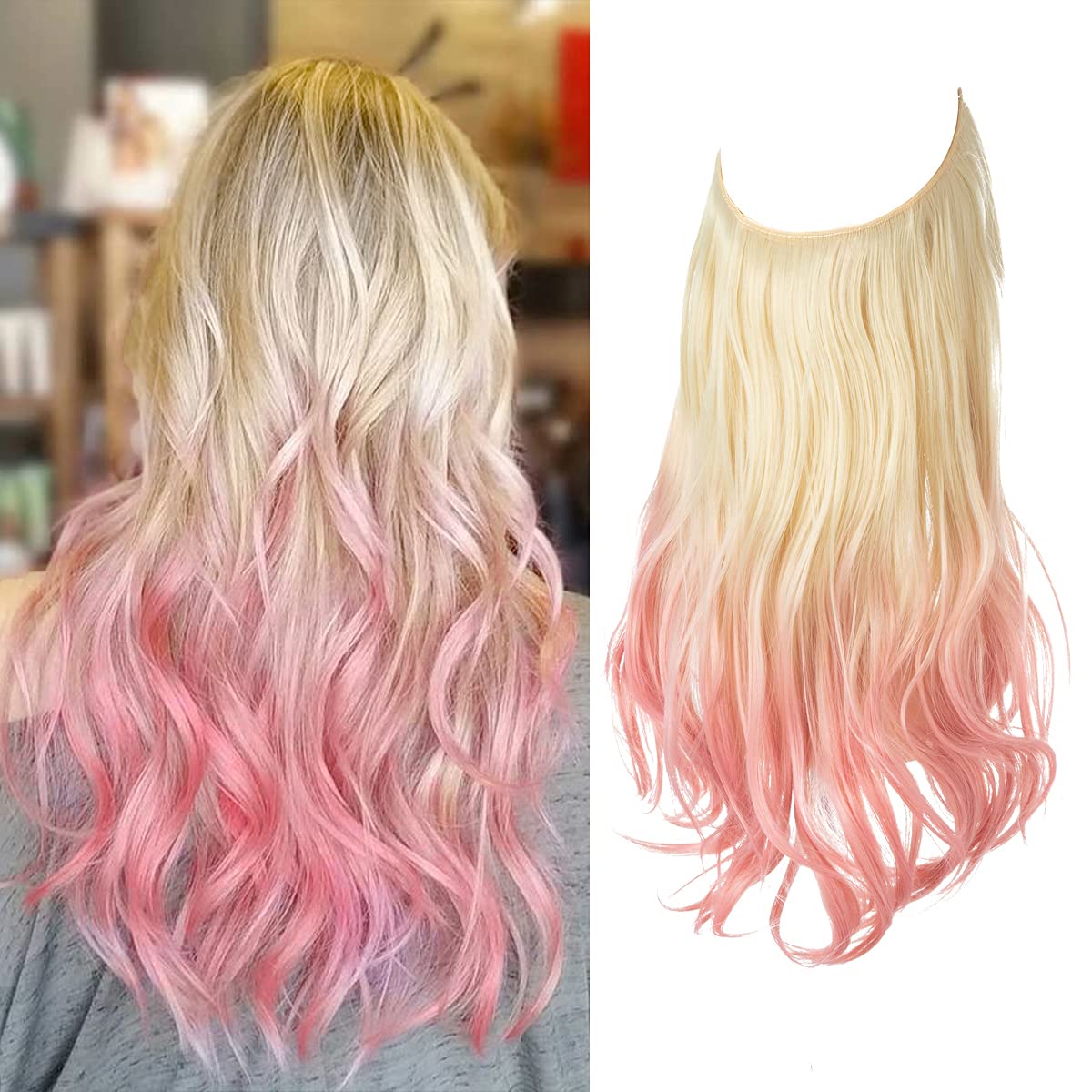 Beach Blonde to Pink Hair Extensions